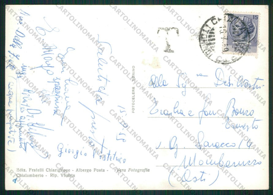 Torino Chialamberto Valle di Lanzo PIEGA Foto FG cartolina KV8856 – retro
