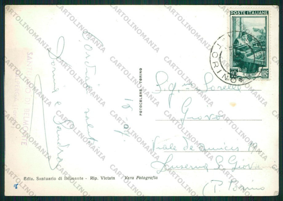 Torino Valperga Canavese Belmonte Santuario di Foto FG cartolina KV8857 – retro