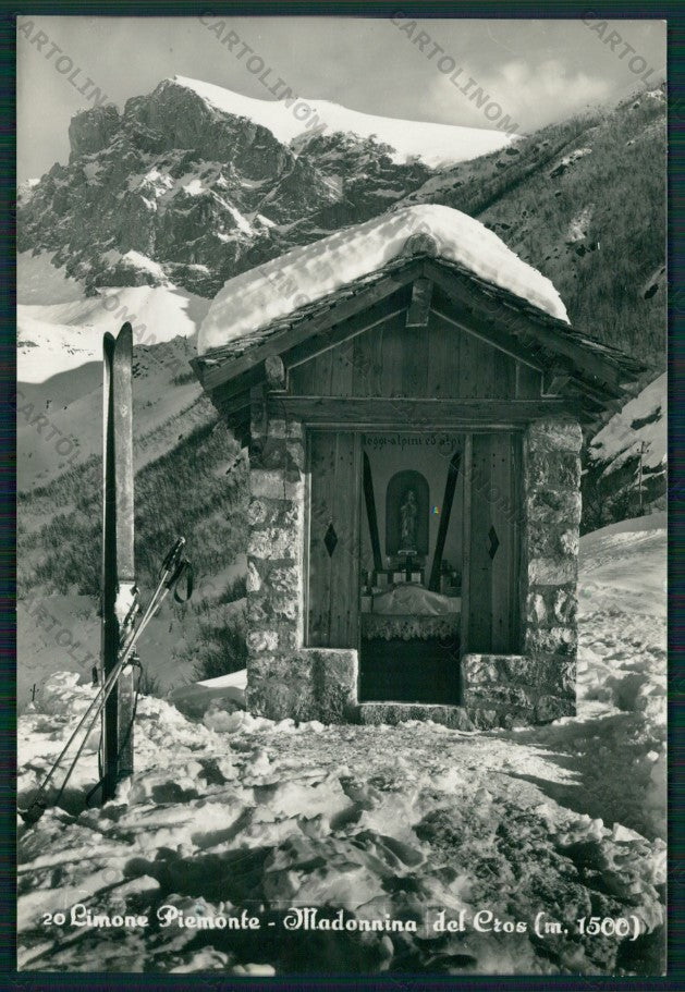Cuneo Limone Piemonte Madonnina del Cros Sci Foto FG cartolina KV8860 – fronte