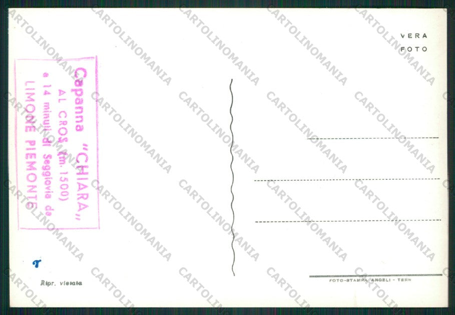 Cuneo Limone Piemonte Madonnina del Cros Sci Foto FG cartolina KV8860 – retro
