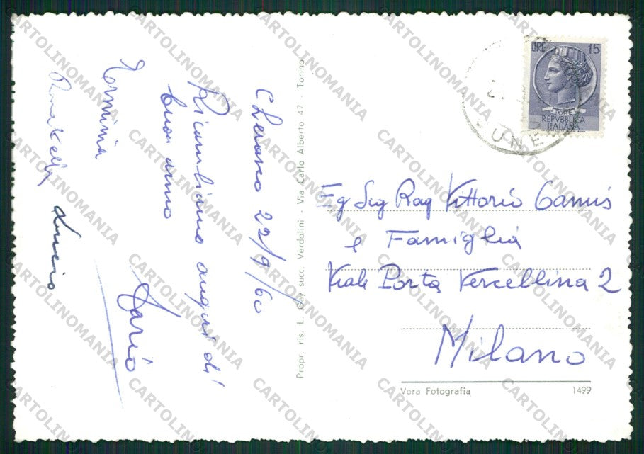 Cuneo Cherasco Castello Visconteo Foto FG cartolina KV8870 – retro