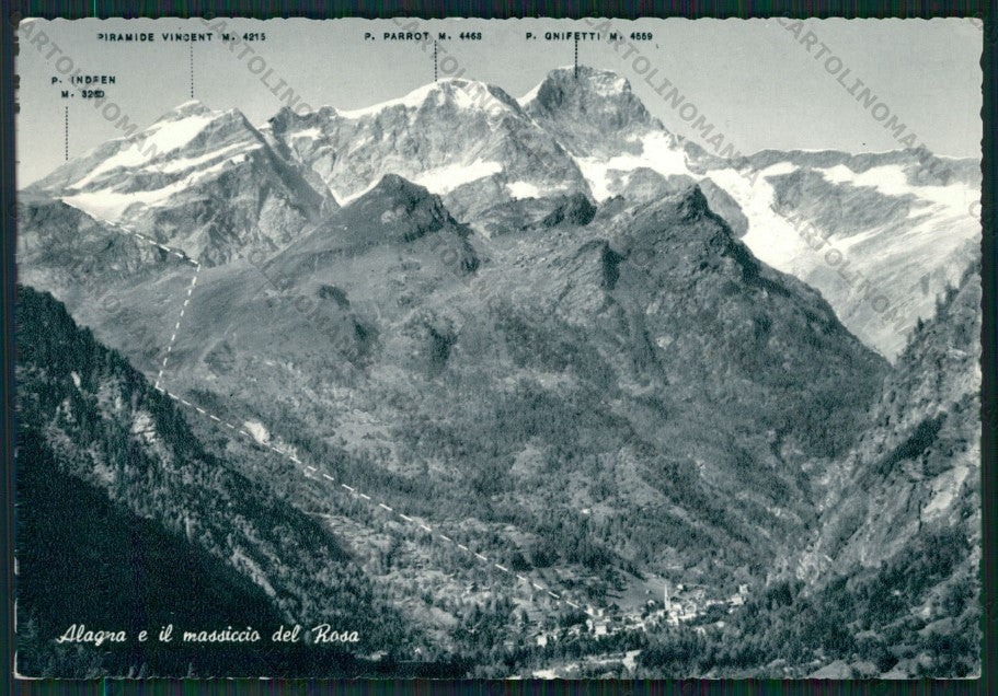 Vercelli Alagna Sesia Massiccio del Rosa Foto FG cartolina KV8873 – fronte