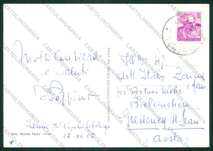 Torino Lemie Rocciamelone Monte Lera Foto FG cartolina KV8877 – retro