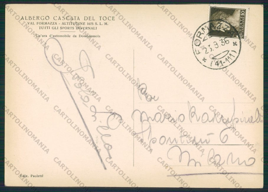 Verbania Formazza Riale Sci Nevicata PIEGHINA Foto FG cartolina KV8892 – retro