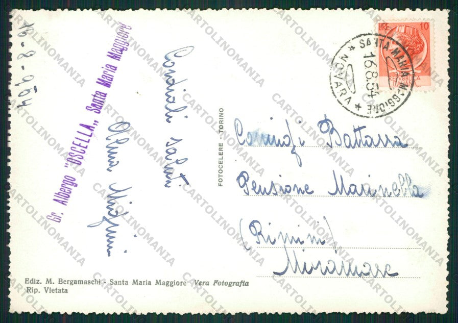 Verbania Santa Maria Maggiore Foto FG cartolina KV8895 – retro