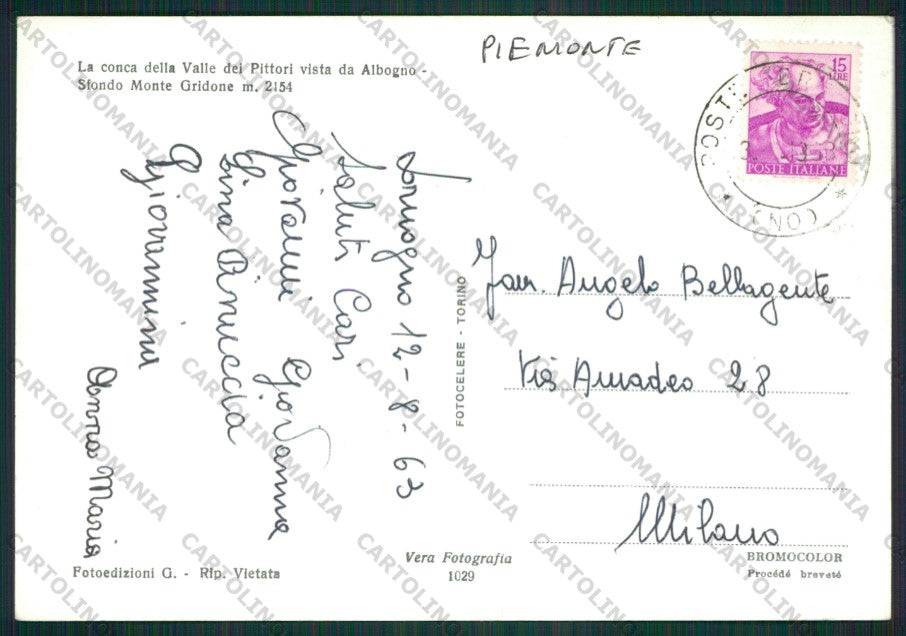 Verbania Druogno Albogno Monte Gridone Foto FG cartolina KV8898 – retro