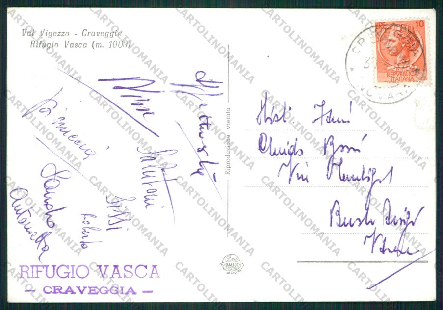 Verbania Craveggia Rifugio Vasca Foto FG cartolina KV8899 – retro