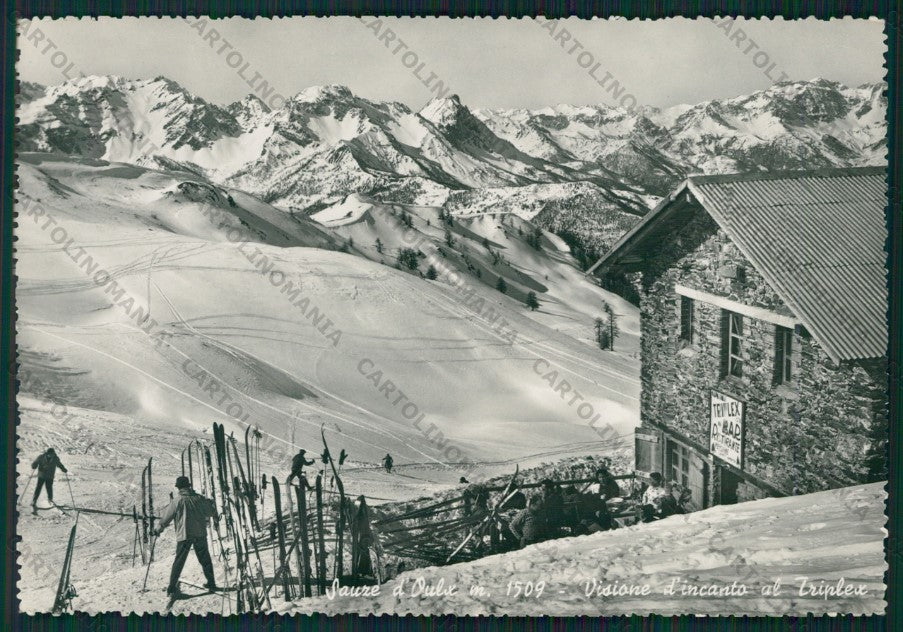 Torino Sauze d'Oulx Nevicata Sci Foto FG cartolina KV8917 – fronte