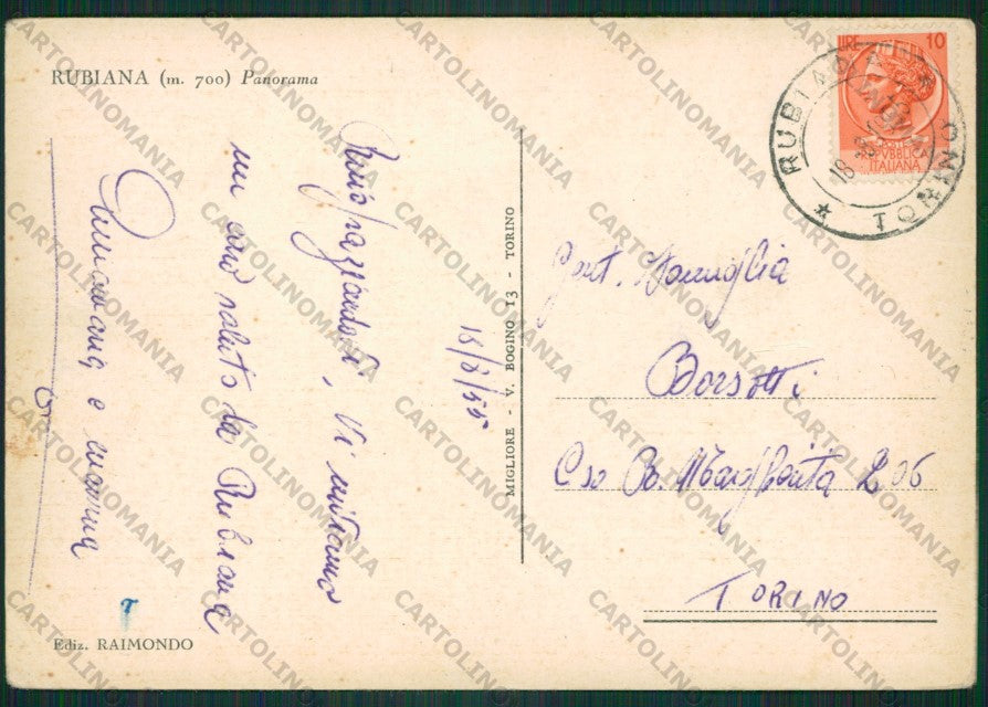 Torino Rubiana FG cartolina KV8919 – retro