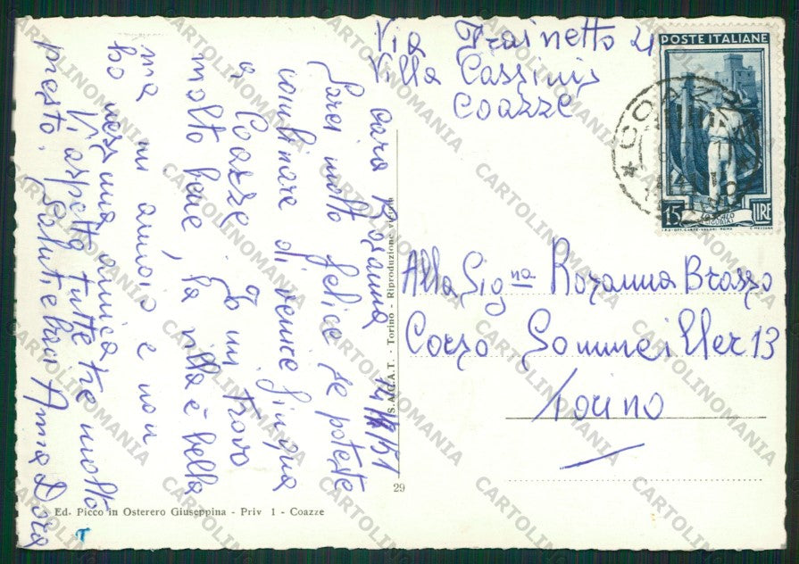 Torino Giaveno Selvaggio Santuario Foto FG cartolina KV8929 – retro