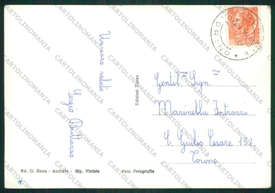 Torino Andrate Foto FG cartolina KV8937 – retro