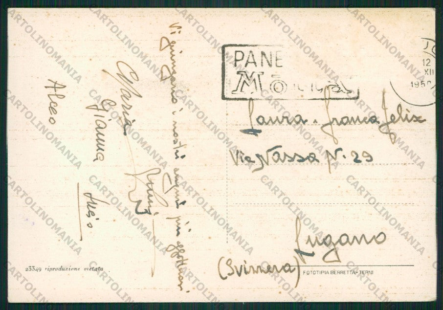 Perugia Città Piccioni ABRASA FG cartolina KV8954 – retro