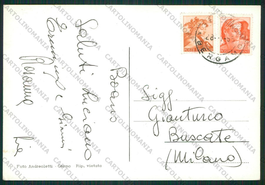 Bergamo Gromo Foto FG cartolina KV8958 – retro