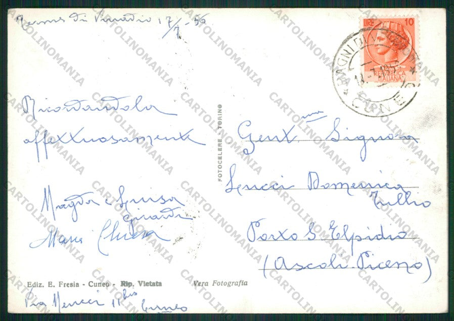 Cuneo Vinadio Bagni di Foto FG cartolina KV8970 – retro