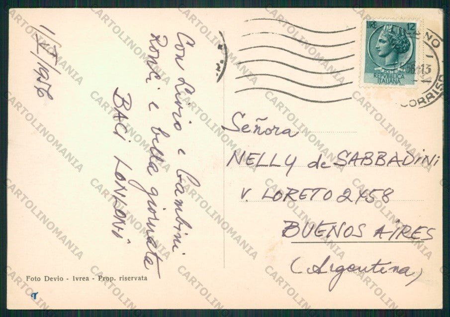 Torino Ivrea Castello Foto FG cartolina KV8980 – retro