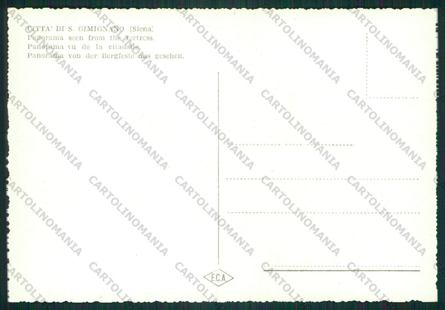 Siena San Gimignano Foto FG cartolina KV9008 – retro
