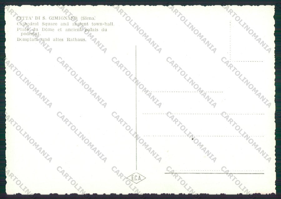 Siena San Gimignano Comune Foto FG cartolina KV9012 – retro