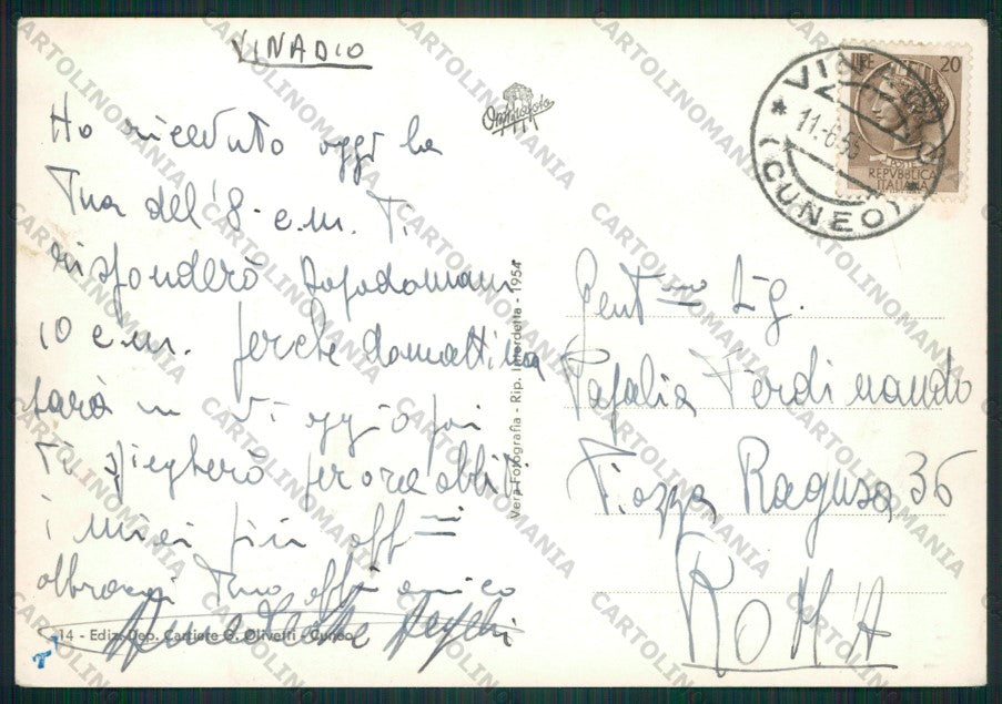 Cuneo Vinadio Foto FG cartolina KV9046 – retro