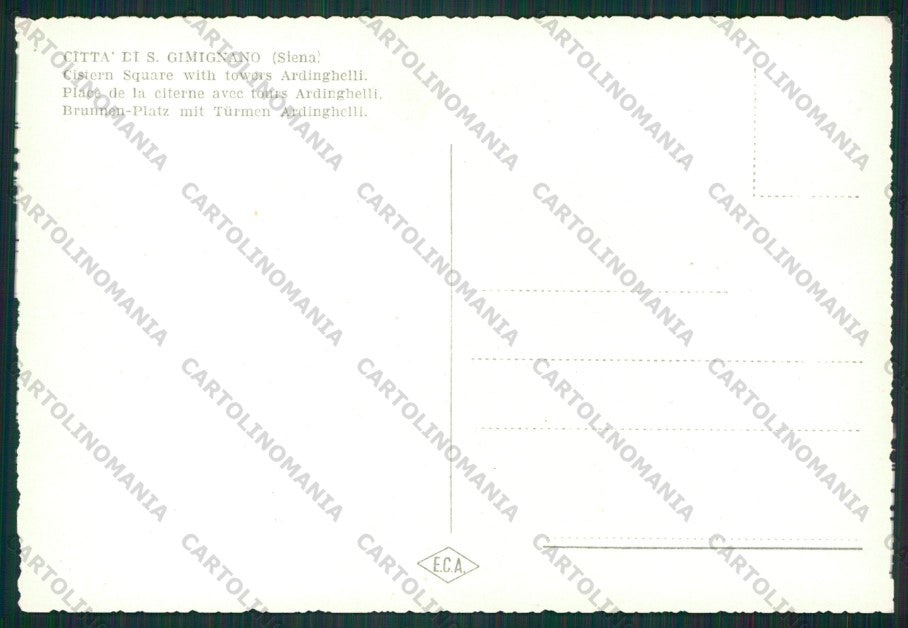 Siena San Gimignano Foto FG cartolina KV9053 – retro