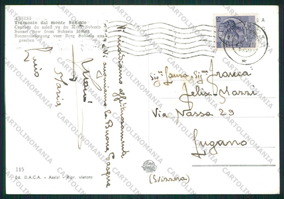 Perugia Assisi Foto FG cartolina KV9074 – retro