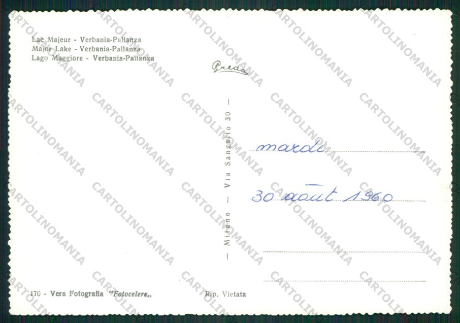 Verbania Pallanza Lago Maggiore Foto FG cartolina KV9083 – retro