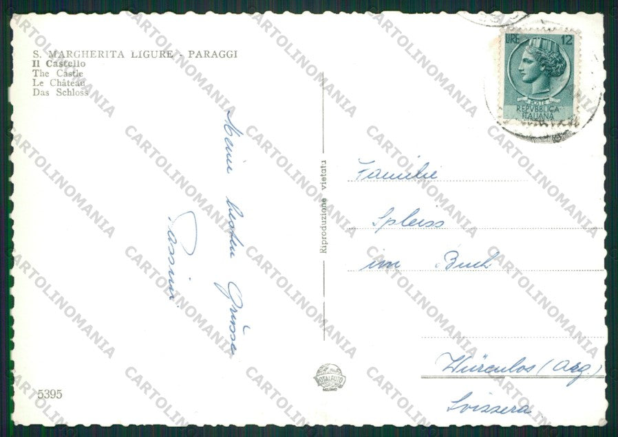 Genova Santa Margherita Ligure Paraggi Foto FG cartolina KV9087 – retro