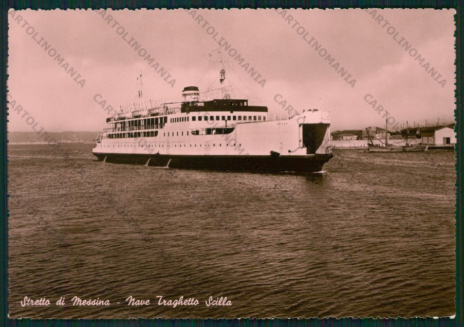 Messina Stretto di Traghetto Scilla Foto FG cartolina KV9093 – fronte