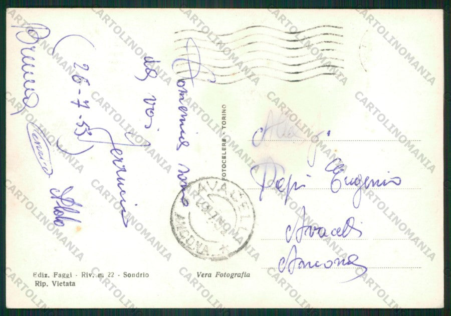Sondrio Città Foto FG cartolina KV9098 – retro