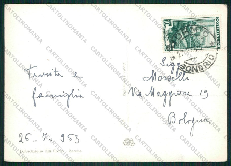 Sondrio Bormio Foto FG cartolina KV9100 – retro