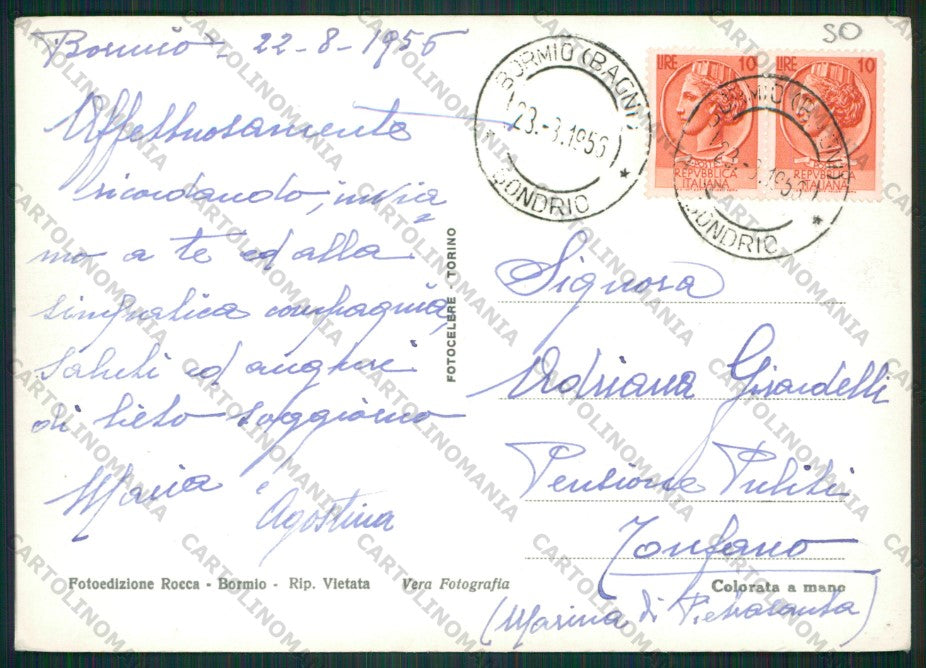Sondrio Bormio Bagni di Foto FG cartolina KV9111 – retro