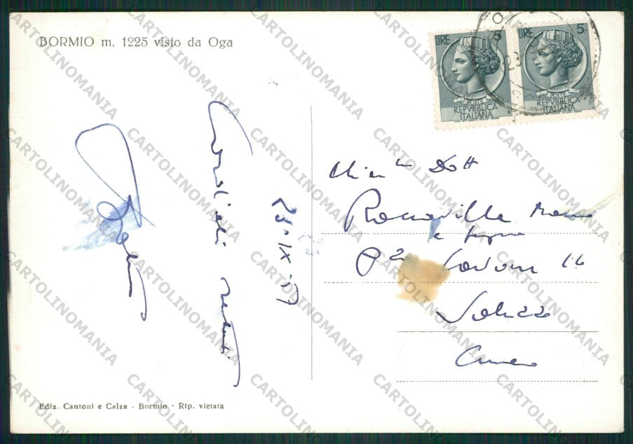 Sondrio Bormio Oga Foto FG cartolina KV9120 – retro