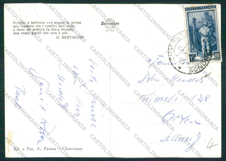 Sondrio Chiavenna Foto FG cartolina KV9121 – retro