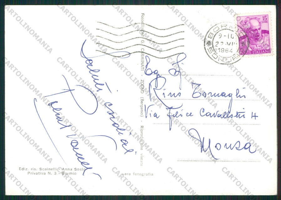 Sondrio Bormio Foto FG cartolina KV9125 – retro