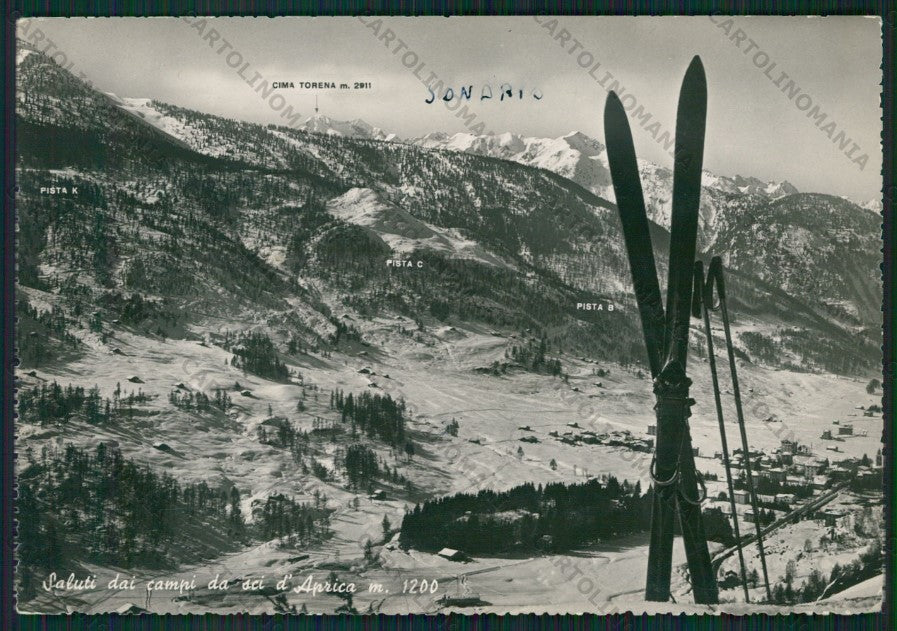 Sondrio Aprica Cima Torena Sci PIEGHINA Foto FG cartolina KV9132 – fronte