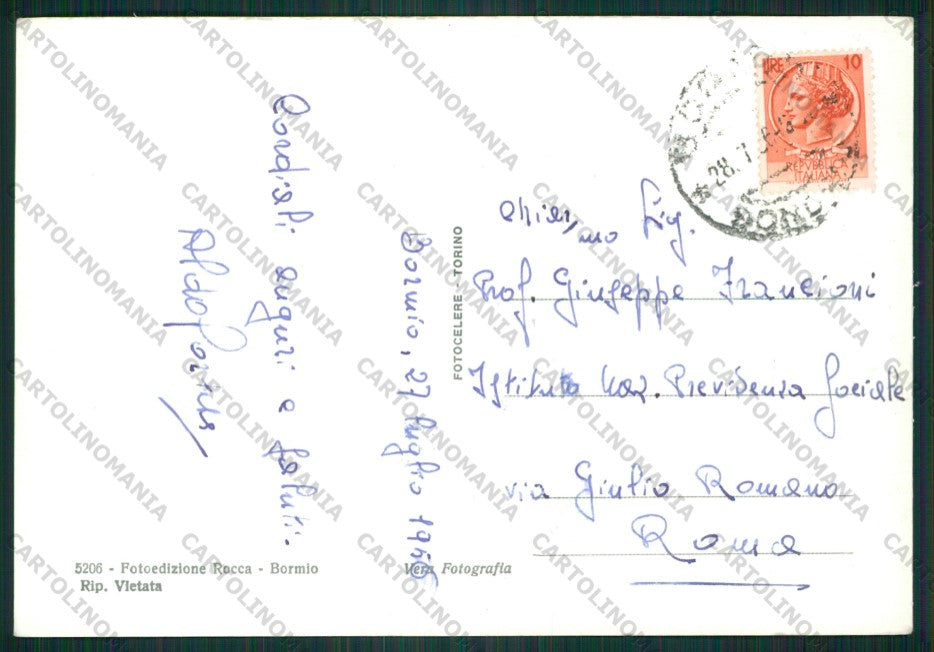 Sondrio Bormio Foto FG cartolina KV9134 – retro