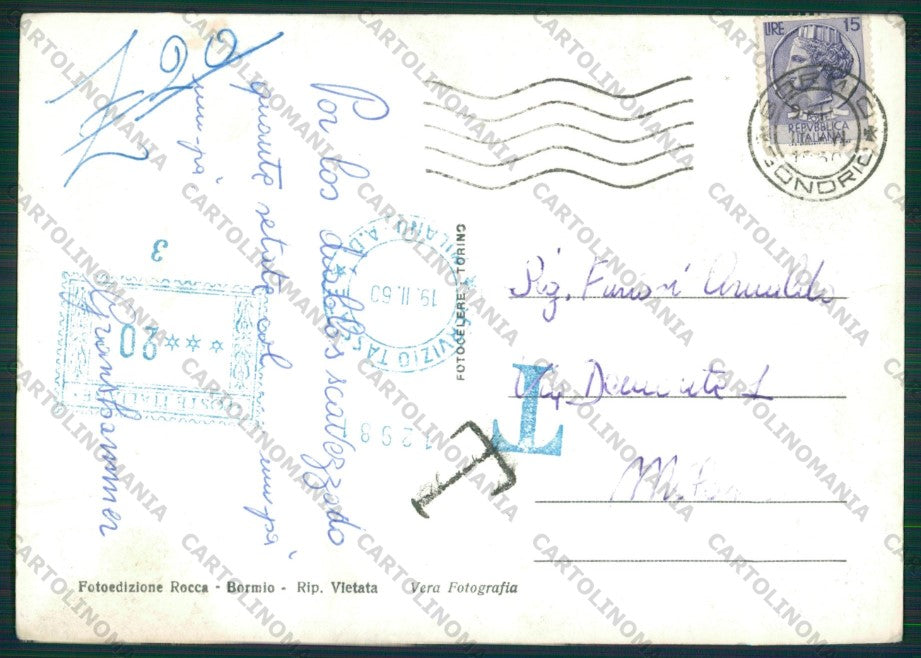 Sondrio Bormio Funivia Foto FG cartolina KV9146 – retro
