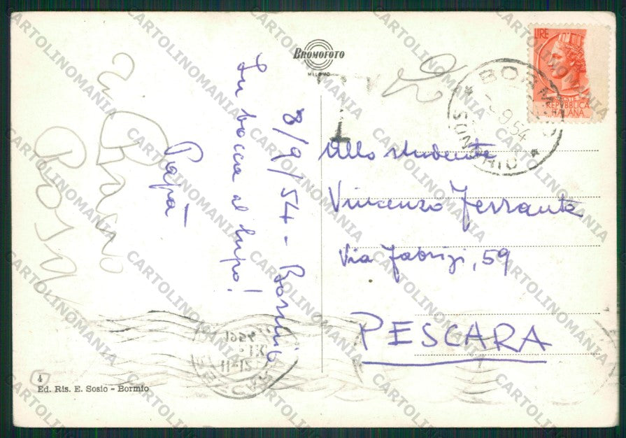 Sondrio Bormio Bagni di PIEGHINE Foto FG cartolina KV9152 – retro
