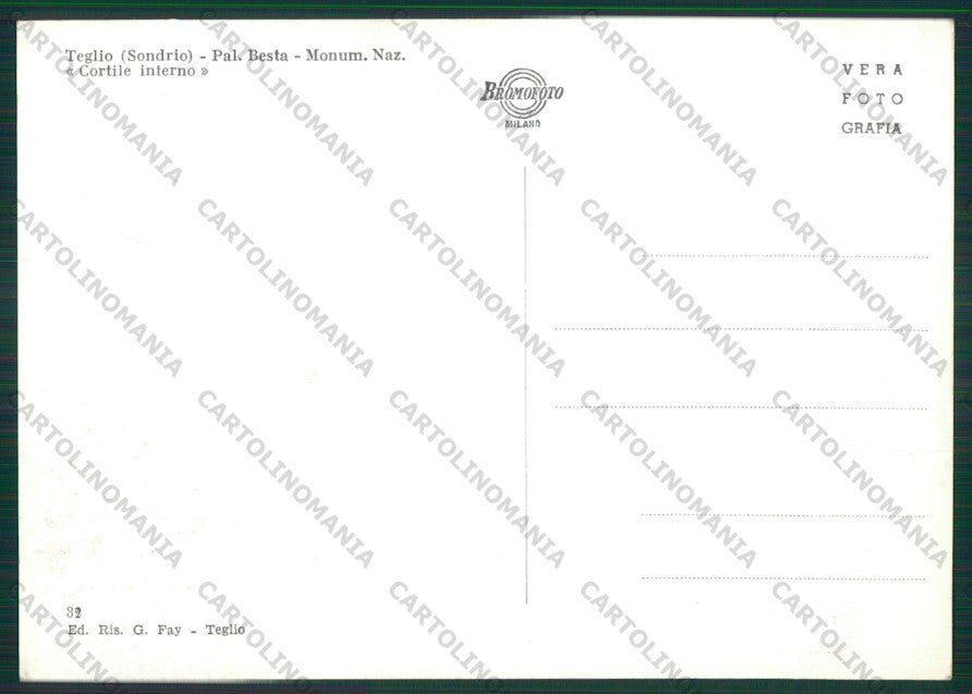Sondrio Teglio Foto FG cartolina KV9157 – retro