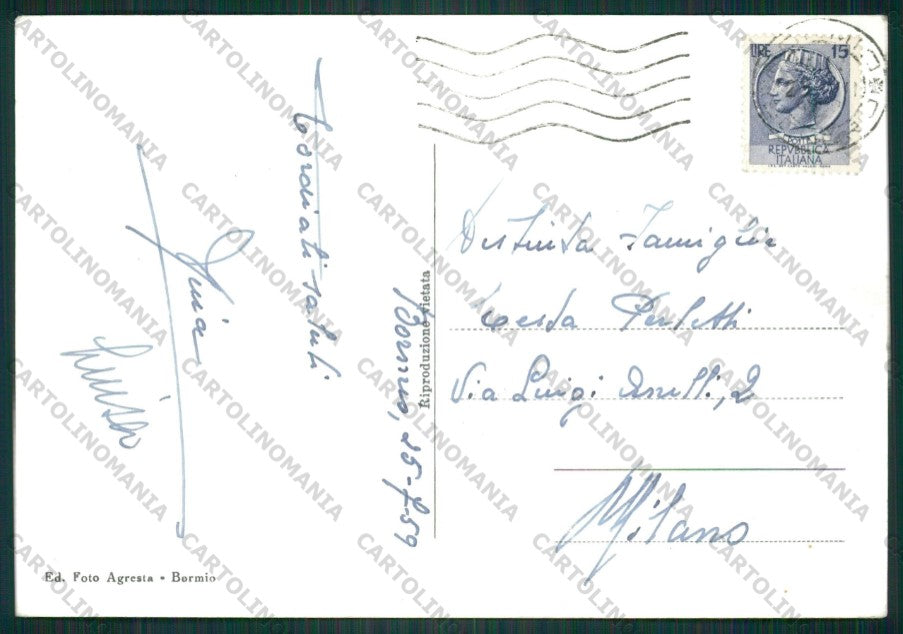 Sondrio Bormio Foto FG cartolina KV9175 – retro