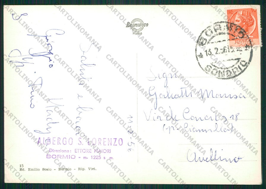 Sondrio Bormio PIEGA Foto FG cartolina KV9176 – retro