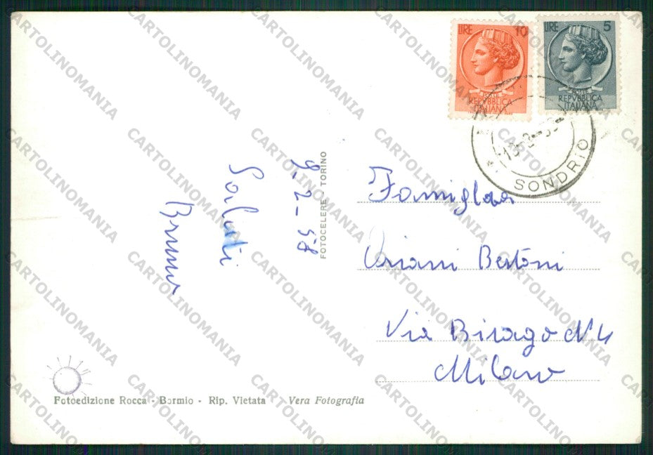 Sondrio Bormio PIEGATA Foto FG cartolina KV9192 – retro