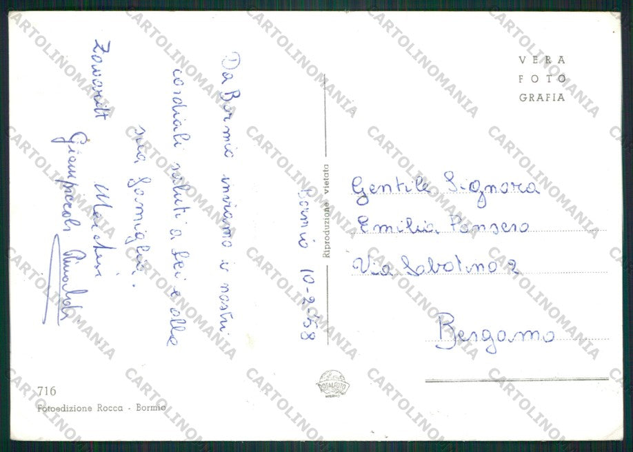 Sondrio Bormio Nevicata Foto FG cartolina KV9197 – retro
