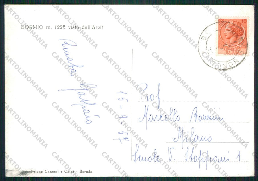 Sondrio Bormio Foto FG cartolina KV9198 – retro