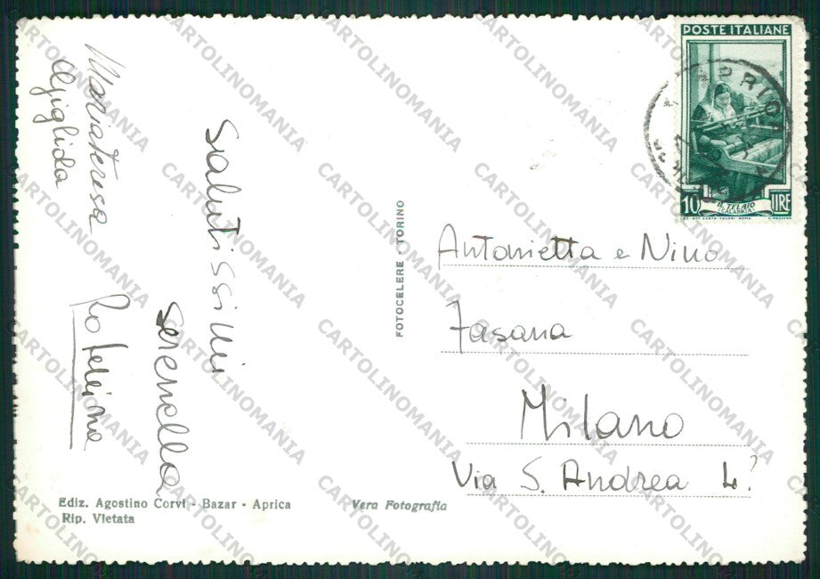 Sondrio Aprica Passo di Monte Belvedere Foto FG cartolina KV9199 – retro