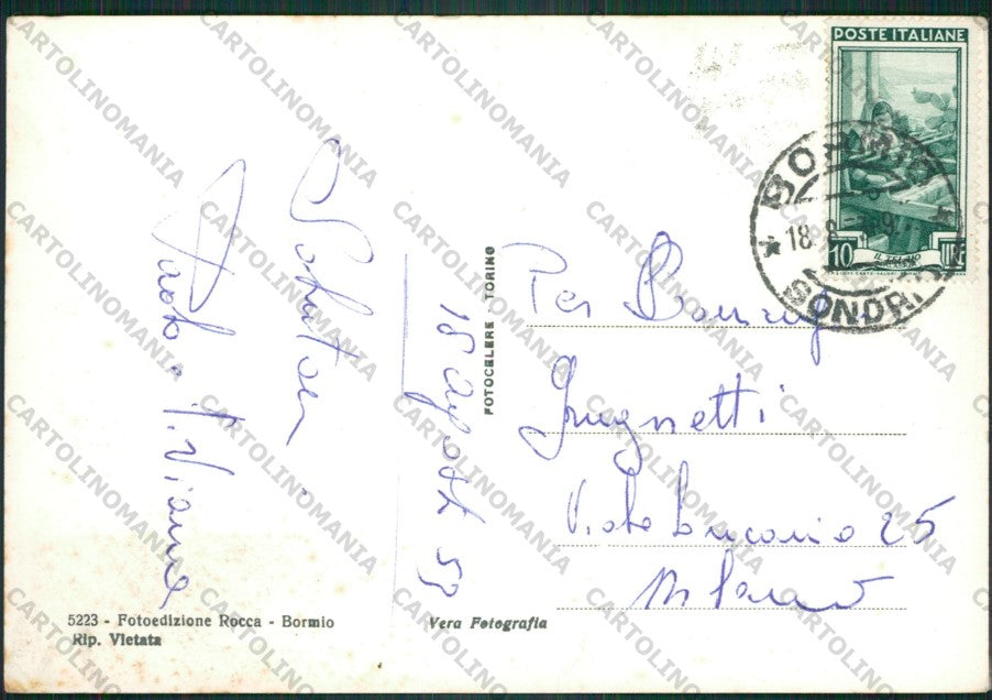 Sondrio Bormio PIEGHINE Foto FG cartolina KV9200 – retro