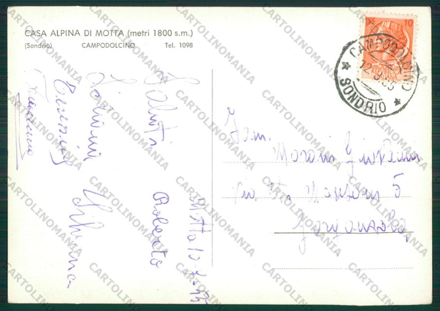 Sondrio Campodolcino PIEGHINA Foto FG cartolina KV9209 – retro