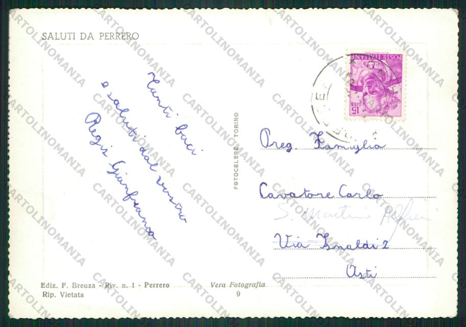 Torino Perrero Tredici Laghi Foto FG cartolina KV9238 – retro