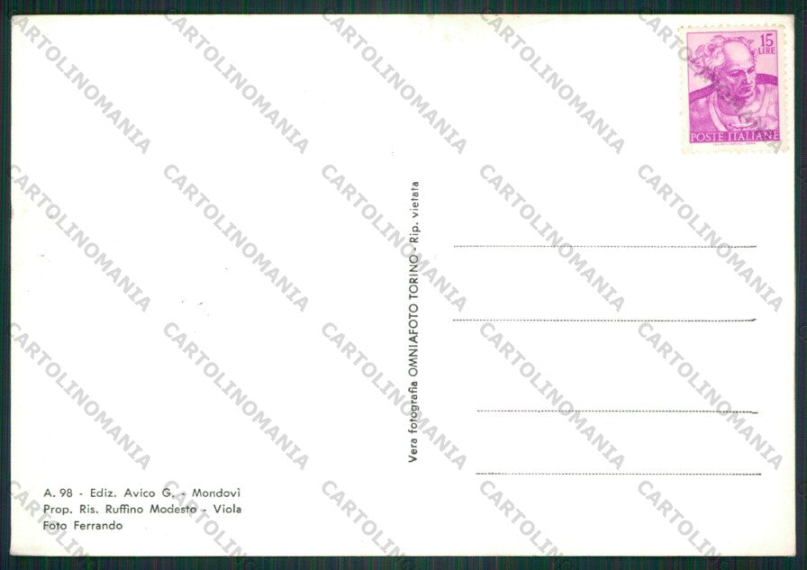Cuneo Viola Foto FG cartolina KV9257 – retro