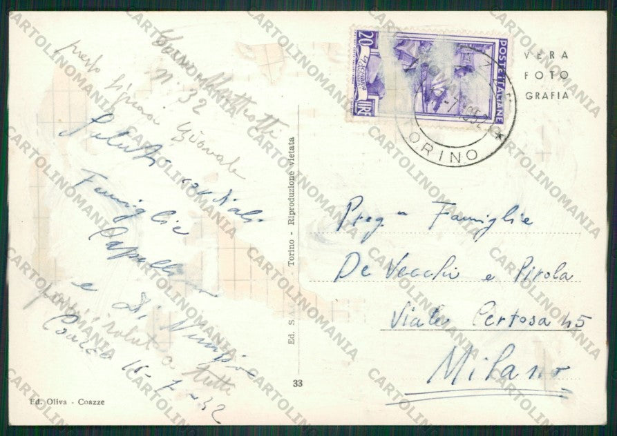Torino Coazze COLLA Foto FG cartolina KV9261 – retro