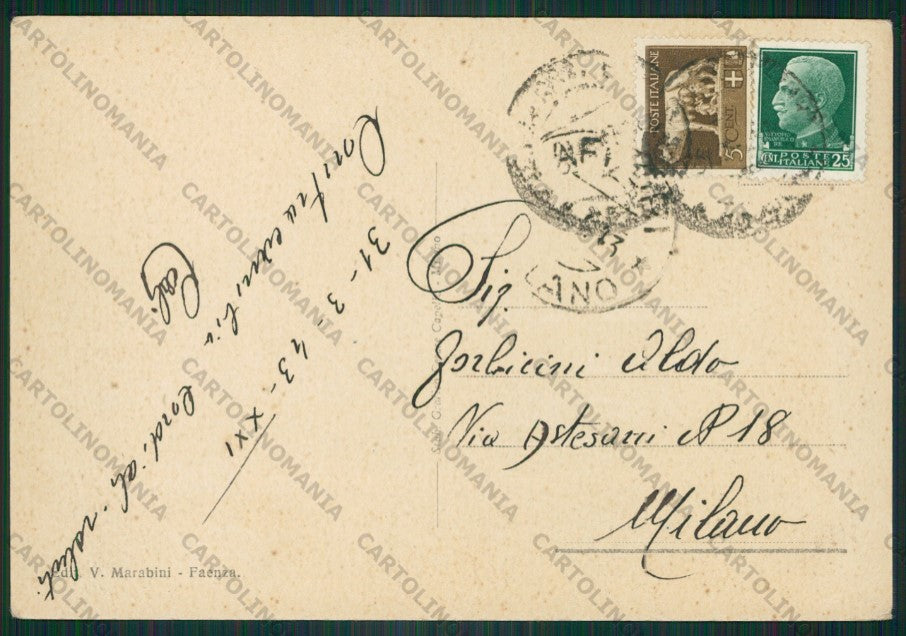 Ravenna Faenza Palazzo Podestà FG cartolina KV9267 – retro